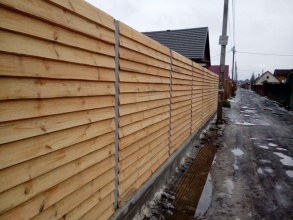 Деревянный забор елочка 150 метров фото в Больших Дворах